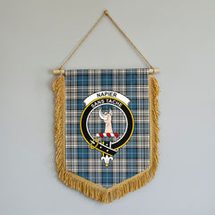 Napier Modern Tartan Crest Wall Hanging Banner - Wood Pole