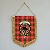 Nesbitt Modern Tartan Crest Wall Hanging Banner - Wood Pole