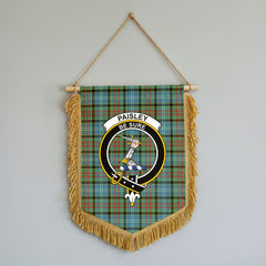 Paisley District Tartan Crest Wall Hanging Banner - Wood Pole