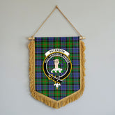 Paterson Tartan Crest Wall Hanging Banner - Wood Pole