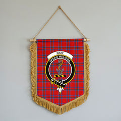 Rait Tartan Crest Wall Hanging Banner - Wood Pole