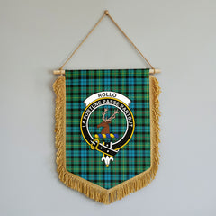 Rollo Ancient Tartan Crest Wall Hanging Banner - Wood Pole