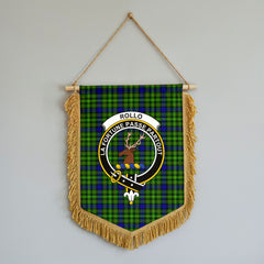 Rollo Modern Tartan Crest Wall Hanging Banner - Wood Pole