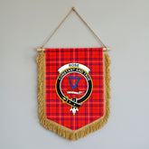 Rose Modern Tartan Crest Wall Hanging Banner - Wood Pole