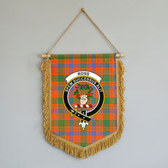 Ross Ancient Tartan Crest Wall Hanging Banner - Wood Pole