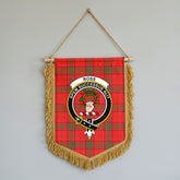 Ross Modern Tartan Crest Wall Hanging Banner - Wood Pole