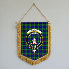 Sempill Modern Tartan Crest Wall Hanging Banner - Wood Pole