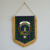 Shaw Modern Tartan Crest Wall Hanging Banner - Wood Pole