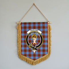 Skirving Tartan Crest Wall Hanging Banner - Wood Pole
