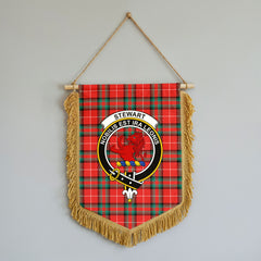 Stewart (Stuart) of Bute Tartan Crest Wall Hanging Banner - Wood Pole