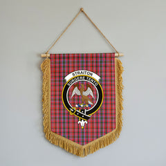Straiton Tartan Crest Wall Hanging Banner - Wood Pole