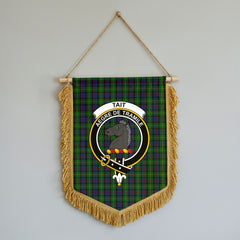 Tait Tartan Crest Wall Hanging Banner - Wood Pole