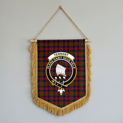 Tennant Tartan Crest Wall Hanging Banner - Wood Pole