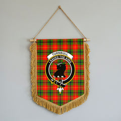Turnbull Dress Tartan Crest Wall Hanging Banner - Wood Pole