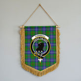 Turnbull Hunting Tartan Crest Wall Hanging Banner - Wood Pole