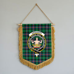 Urquhart Broad Red Ancient Tartan Crest Wall Hanging Banner - Wood Pole