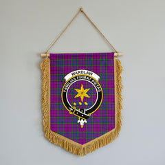 Wardlaw Modern Tartan Crest Wall Hanging Banner - Wood Pole