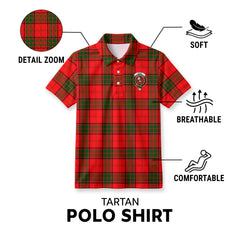 Adair Modern Tartan Crest Birdseye Mesh Polo Shirt