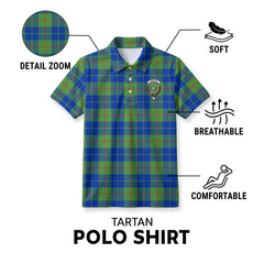 Barclay Hunting Ancient Tartan Crest Birdseye Mesh Polo Shirt