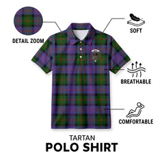 Blair Modern Tartan Crest Birdseye Mesh Polo Shirt