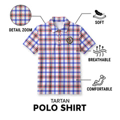 Boswell Modern Tartan Crest Birdseye Mesh Polo Shirt