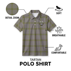 Burns Check Tartan Crest Birdseye Mesh Polo Shirt