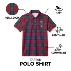 Byres Tartan Crest Birdseye Mesh Polo Shirt