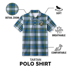 Campbell Dress Ancient Tartan Crest Birdseye Mesh Polo Shirt