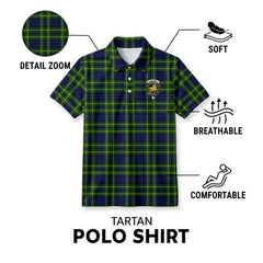 Campbell of Breadalbane Modern Tartan Crest Birdseye Mesh Polo Shirt