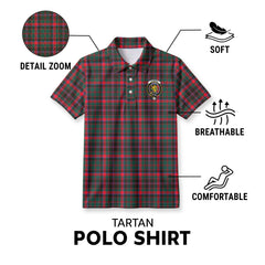 Cumming Hunting Modern Tartan Crest Birdseye Mesh Polo Shirt