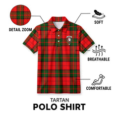 Dunbar Modern Tartan Crest Birdseye Mesh Polo Shirt
