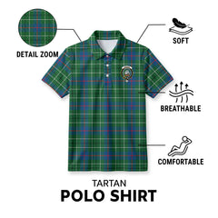 Duncan Ancient Tartan Crest Birdseye Mesh Polo Shirt