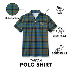 Gillies Ancient Tartan Crest Birdseye Mesh Polo Shirt