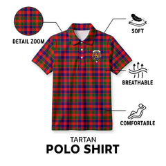 Gow (or McGouan) Tartan Crest Birdseye Mesh Polo Shirt