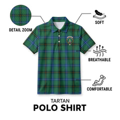 Henderson Ancient Tartan Crest Birdseye Mesh Polo Shirt