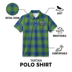 Johnson Ancient Tartan Crest Birdseye Mesh Polo Shirt