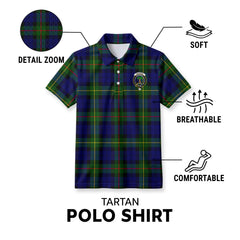 MacEwan Modern Tartan Crest Birdseye Mesh Polo Shirt