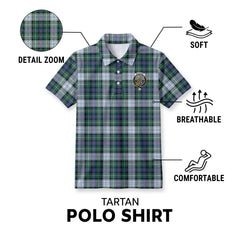 MacKenzie Dress Ancient Tartan Crest Birdseye Mesh Polo Shirt