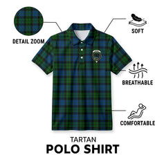 MacKie Tartan Crest Birdseye Mesh Polo Shirt