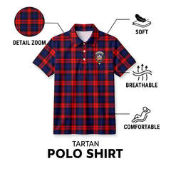 MacLachlan Modern Tartan Crest Birdseye Mesh Polo Shirt