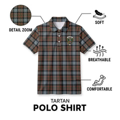 MacLaren Weathered Tartan Crest Birdseye Mesh Polo Shirt
