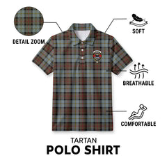 MacLeod of Harris Weathered Tartan Crest Birdseye Mesh Polo Shirt