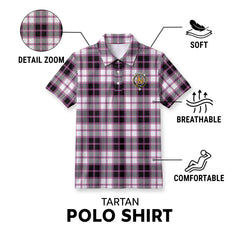 MacPherson Hunting Modern Tartan Crest Birdseye Mesh Polo Shirt