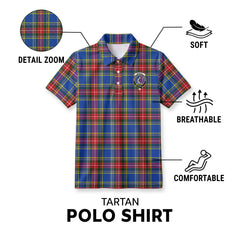 McBeth Modern Tartan Crest Birdseye Mesh Polo Shirt