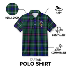 McDonald of the Isles Hunting Modern Tartan Crest Birdseye Mesh Polo Shirt