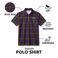McDonnell of Glengarry Modern Tartan Crest Birdseye Mesh Polo Shirt