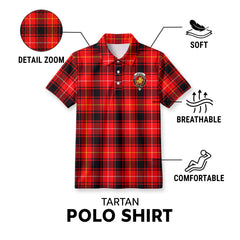 McIver Modern Tartan Crest Birdseye Mesh Polo Shirt