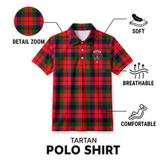 McNaughten Tartan Crest Birdseye Mesh Polo Shirt