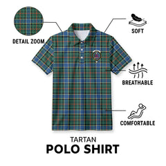Ogilvie Hunting Ancient Tartan Crest Birdseye Mesh Polo Shirt