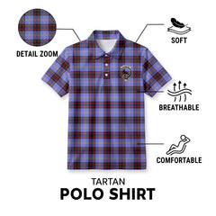 Rutherford Tartan Crest Birdseye Mesh Polo Shirt